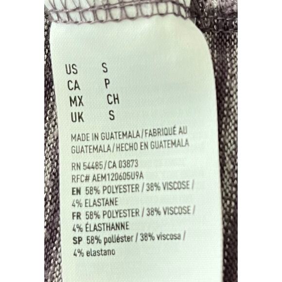 AMERICAN EAGLE OUTFITTERS LONG SLV HOODIE, WOMENS, S-PURPLE/GREY STRIPE-DRAWCORD - Picture 10 of 11